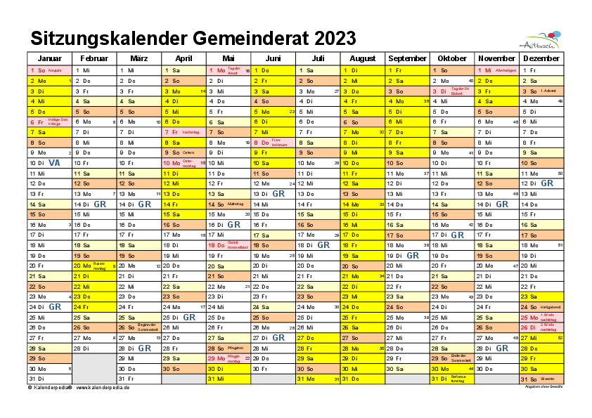 Sitzungskalender 2023