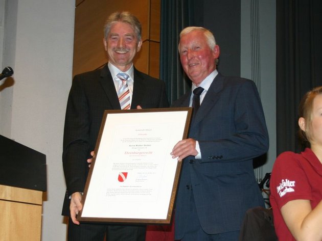 Verleihung der Ehrenbürgerwürde an Walter Stetter
